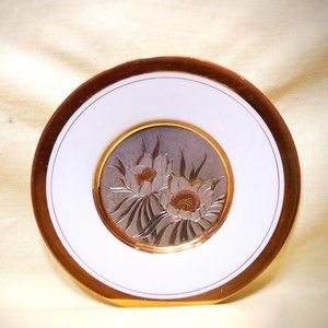 *** 24 kt gold CHOKIN Plate with "Floral" Design ***